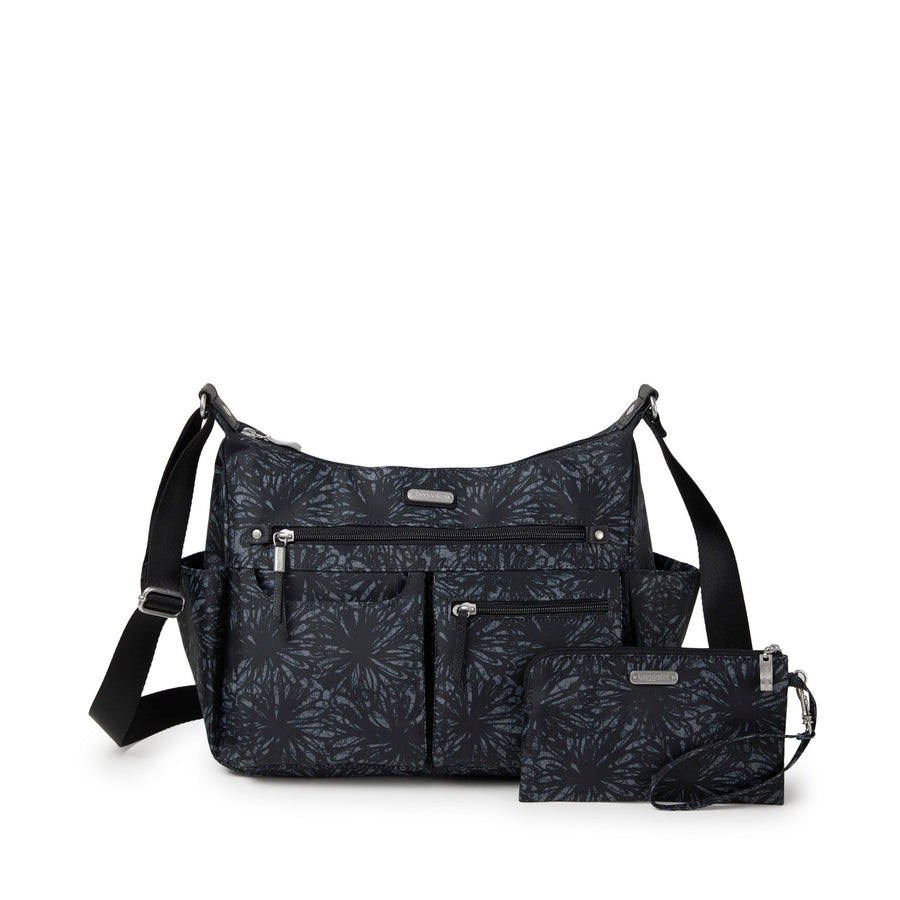 Baggallini Anywhere Large Hobo Tote - Onyx Floral