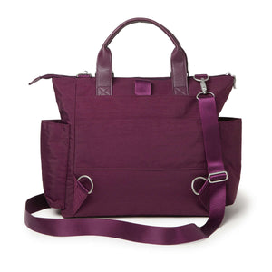 3-in-1 Convertible Backpack with RFID Phone Wristlet - Eggplant